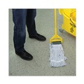  | Boardwalk BWK552 Rayon/Polyester Wide Floor Finish Mop Head - Medium, White/Blue (12/Carton) image number 8