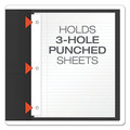 File Folders | Oxford 57706 11 in. x 8.5 in. 0.5 in. Capacity Twin-Pocket Folders with 3 Fasteners - Black (25/Box) image number 3