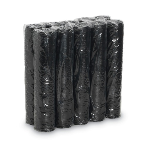  | Dixie D9542B 10 oz. - 20 oz. Cups Drink-Thru Plastic Lids - Black (1000/Carton) image number 0