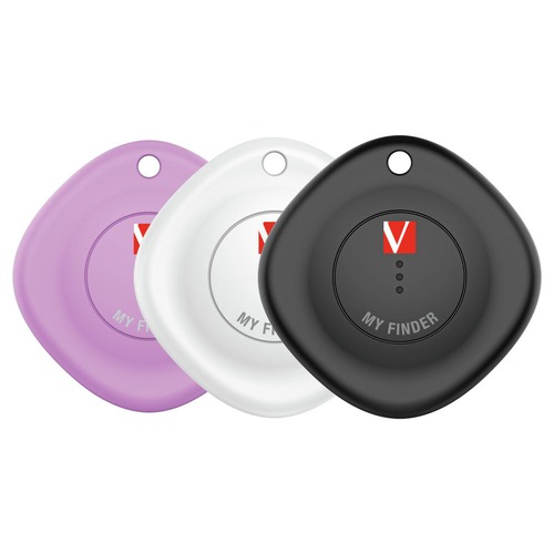 Office Electronics & Batteries | Verbatim 32132 My Finder Bluetooth Tracker - Black/White/Purple (3/Pack) image number 0