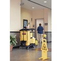 Labor Day Sale | Rubbermaid Commercial HYGEN FG9T7300BLA 22 in. x 48-1/4 in. x 44 in. Hygen M-Fiber Healthcare Cleaning Cart - Black/Yellow/Silver image number 2
