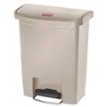 Trash & Waste Bins | Rubbermaid Commercial 1883456 Streamline 8-Gallon Resin Front Step Style Step-On Container - Beige image number 0