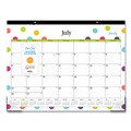 Bulletin Boards | Blue Sky 105496 22 in. x 17 in. 12-Month (Jul 2025-Jun 2026) Teacher Dots Academic Desk Pad - Black Binding/Clear Corners image number 1