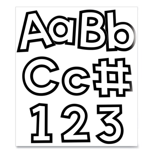 Arts & Crafts Supplies | Carson-Dellosa 130100 219-Piece 4 in. EZ Letter Combo Pack - White Characters, Black Background (1-Pack) image number 0