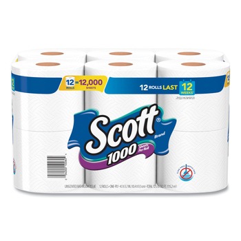 Scott 10060 1-Ply 4.1 in. x 3.7 in. Septic Safe Toilet Paper - White (48/Carton)