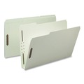 File Folders | Smead 20004 2 in. Expansion Recycled Pressboard Fastener Folders - Gray-Green Exterior/Legal Size (25/Box) image number 1
