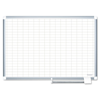 WHITE BOARDS | MasterVision MA0592830 48 in. x 36 in. 1 in. x 2 in. Cells Gridded Magnetic Steel Dry Erase Project Planning Board - White Surface/Satin Aluminum Frame