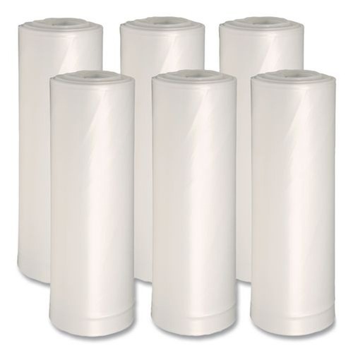Trash & Waste Bins | Boardwalk H6639HWKGR1 33 in. x 39 in. 33 gal. 0.6 mil Perforated Roll Low-Density Waste Can Liners - White (150/Carton) image number 0