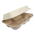 Food Trays, Containers, and Lids | World Centric TO-SC-U34D-LFP 9.2 in. x 6.4 in. x 3 in. Paper Hoagie Box Fiber Hinged Containers - Natural (500/Carton) image number 0