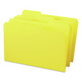 File Folders | Smead 17934 0.75 in. Expansion Assorted 1/3-Cut Tabs Legal Size Reinforced Top Tab Colored File Folders - Yellow (100/Box) image number 3
