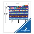 Project & Display Boards | Carson-Dellosa 5652 41 in. x 24.5 in. Border Storage Pocket Chart - Blue/Clear image number 4