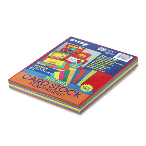 Cover & Cardstock | Pacon P101169 8.5 x 11 65 lb Cover Weight Array Card Stock - Assorted Bright Colors (100/Pack) image number 0