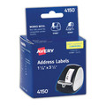 Labels | Avery 04150 1.13 x 3.5 Multipurpose Thermal Labels - White (130/Roll, 2 Rolls/Pack) image number 0