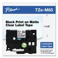 Tapes | Brother P-Touch TZEM65 1.4 in. x 26.2 ft. TZe Standard Adhesive Laminated Labeling Tape - White on Matte Clear image number 4