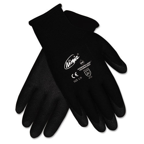 Cleaning Gloves | MCR Safety N9699M Ninja HPT PVC coated Nylon Gloves - Black Medium (1-Pair) image number 0