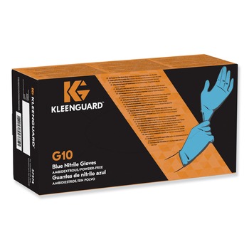KleenGuard 417-57373 G10 Powder-Free Nitrile Gloves - Blue, Large (100/Box, 10 Boxes/Carton)