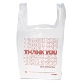  | Inteplast Group THW1VAL 11-1/2 in. x 21 in. Polyethylene Thank You Handled T-Shirt Bags - White (900/Carton) image number 0