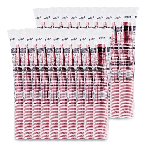  | SOLO 316SI-0041 16 oz. Paper Hot Drink Cups in Bistro Design - Maroon (1000/Carton) image number 0