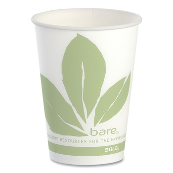 SOLO R9BB-JD110 Bare Eco-Forward 9 oz ProPlanet Seal Paper Cold Cups - Green/White (100/Sleeve, 20 Sleeves/Carton)