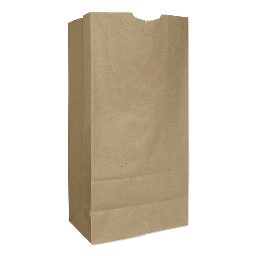 Food Service | Ross & Wallace Paper Products 130316500PK/BL 7.75 in. x 4.75 in. x 16 in. #16 Size Extra-Heavy-Duty Grocery Paper Bags - Kraft (500/Bundle) image number 0