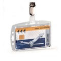 Label & Badge Holders | Durable 800519 Vertical/Horizontal Clip ID/Security Card Holder Set - Clear (25/Pack) image number 5