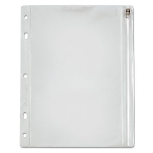 Binders | Oxford 68504 8 in. x 10.5 in. 2 to 5-Hole Punched Zipper Binder Pocket - Clear image number 0