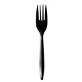 Cutlery | Boardwalk BWKFORKBLPP Mediumweight Polypropylene Plastic Fork Cutlery - Black (1000/Carton) image number 0