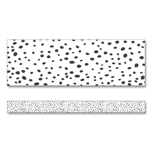 Back to School Sale | Carson-Dellosa 108495 3 in. x 3 ft. Dotted Straight Borders - Black/White (12/Pack) image number 0