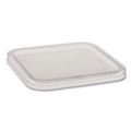 Food Trays, Containers, and Lids | Pactiv Corp. 6SFLY EarthChoice Recycled PET Container Lid, for 6-in Square RPET Containers, 6.25 x 0.39 x 6.25, Clear, Plastic, 360/Carton image number 0
