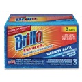 Sponges & Scrubbers | Brillo 21035 Estracell 4.5 in. x 2.75 in. Scrub Sponge Variety Pack - Blue/Purple/White (8/Carton) image number 1
