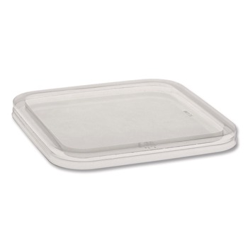 Pactiv Corp. 6SFLY EarthChoice Recycled PET Container Lid, for 6-in Square RPET Containers, 6.25 x 0.39 x 6.25, Clear, Plastic, 360/Carton