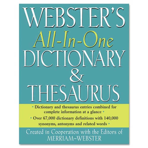 Office & Office Supplies | Merriam Webster FSP0471 All-In-One Hardcover Dictionary/Thesaurus, 768 Pages image number 0