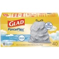 Trash & Waste Bins | Glad 78361 ForceFlex 24 in. x 27.38 in. 13 Gallon Kitchen Drawstring Trash Bags - White Fresh Clean Scent (240/Carton) image number 1