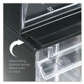 Boxes & Bins | Deflecto 20404OP 23.63 in. x 6.63 in. x 8.13 in. 4 Sections Tilt Bin Interlocking Multi-Bin Storage Organizer - Black/Clear image number 10