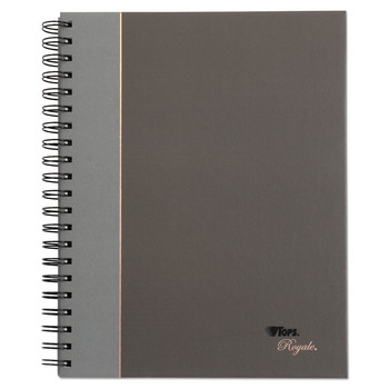 TOPS 25330 Royale 8.25 in. x 5.88 in. Sheets 1-Subject Medium/College Rule Wirebound Business Notebooks - Black/Gray Cover