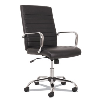 Basyx BSXVST511 5-Eleven Mid-Back Executive Chair with 250-lb. Capacity and 17.1 in. to 20 in. Seat Height - Black/Chrome