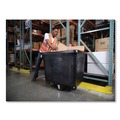 Trash & Waste Bins | Rubbermaid Commercial FG461200BLA 400 lbs. Capacity 12 cu-ft. Polyethylene/Metal Frame Medium-Density Cube Truck - Black image number 5