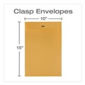 Envelopes & Mailers | Quality Park QUA37798 10 in. x 15 in. 32 lbs. Bond Weight #15 Square Flap Clasp/Gummed Closure Clasp Envelope - Brown Kraft (100/Box) image number 2