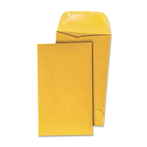 Envelopes & Mailers | Universal UNV35301 #3 Round Flap Gummed Closure 2.5 in. x 4.25 in. Coin Envelopes - Light Brown Kraft (500/Box) image number 0