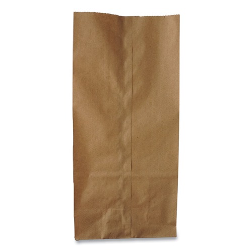 Paper Bags | General 18406 35 lbs. Capacity 6 in. x 3.63 in. x 11.06 in. #6 Grocery Paper Bags - Kraft (1-Bundle) image number 0