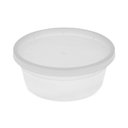 Food Trays, Containers, and Lids | Pactiv Corp. YL2508 Newspring DELTainer 1.13 in. x 2.8 in. x 1.33 in. 8 oz. Microwavable Plastic Container - Clear (240/Carton) image number 0