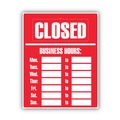 Floor Signs & Safety Signs | Cosco 098072 15 in. x 19 in. Business Hours Sign Kit - Red image number 2