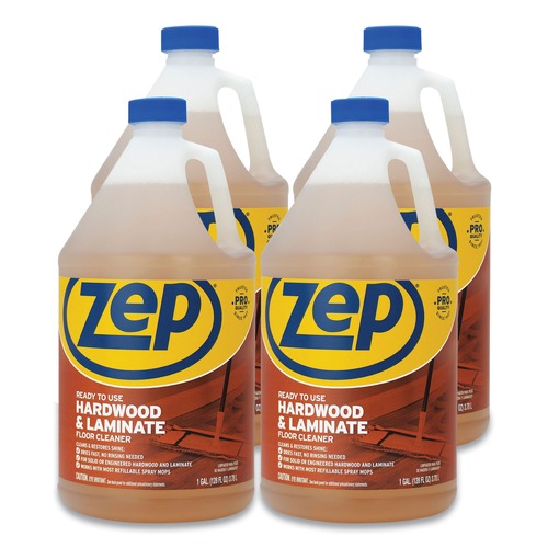 Cleaning & Janitorial Supplies | Zep Commercial ZUHLF128 1 gal. Hardwood and Laminate Cleaner - Fresh Scent (4/Carton) image number 0
