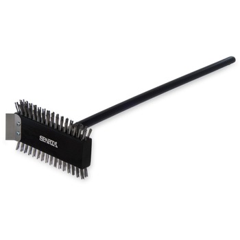 Carlisle 4029000 Sparta Broiler Master Grill Brush and Scraper with 30.5 in. Black Wood Handle