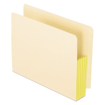 Pendaflex 12823 5.25 in. Expansion Letter Size Manila Drop Front Shelf File Pockets with Rip-Proof-Tape Gusset Top - Manila (10/Box)