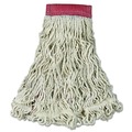 Mops | Rubbermaid Commercial FGC15306WH00 Swinger Loop Large Cotton/Synthetic Wet Mop Head - White (6/Carton) image number 1