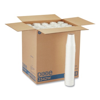 Dixie 2342W 12 oz. Paper Hot Cups - White (1000/Carton)