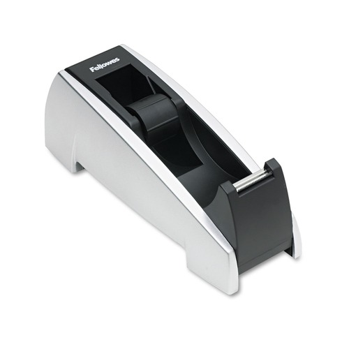 Tape Dispensers | Fellowes Mfg Co. 8032701 Office Suites Desktop Plastic Tape Dispenser with 1 in. Core - Black/Silver image number 0