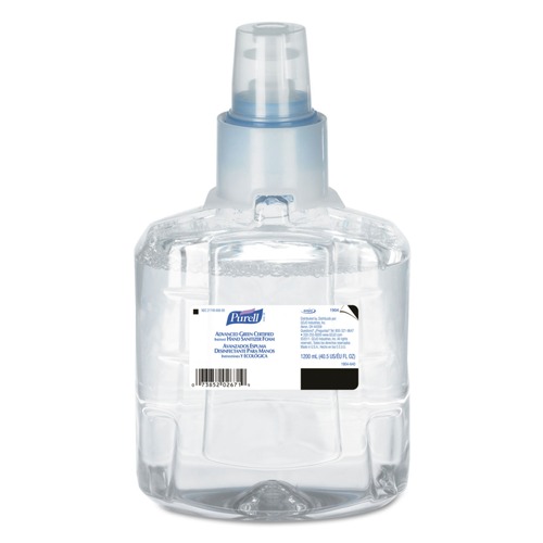 Hand Sanitizers | PURELL 1904-02 Advanced 1200 ml Hand Sanitizer Green Certified Foam Refill for LTX-12 Dispensers (2/Carton) image number 0