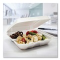 Just Launched | Dart 80HT3R 3-Compartment 7.5 in. x 8 in. x 2.3 in. Foam Hinged Lid Containers - White (200/Carton) image number 7
